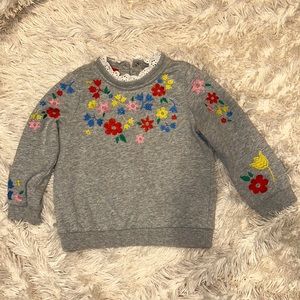 MiniBoden crew neck embroidered sweatshirt EUC